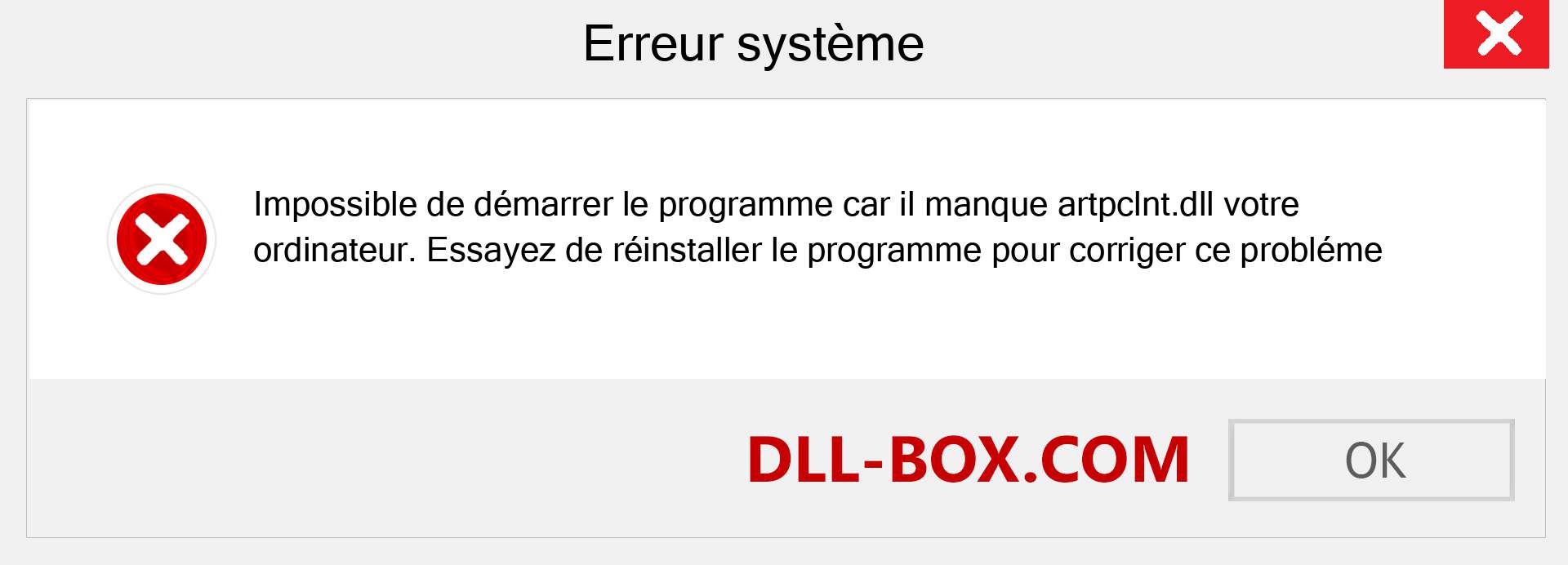 Le fichier artpclnt.dll est manquant ?. Télécharger pour Windows 7, 8, 10 - Correction de l'erreur manquante artpclnt dll sur Windows, photos, images